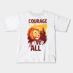 Courage Over All - Lion Head - Fantasy Kids T-Shirt